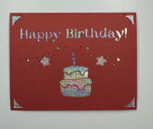 Birthday Card - Cake & Stars